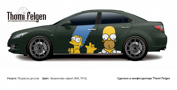 Mazda 6 Sedan 2007-2010 покраска дисков Advan Racing цвет базальтово-серый (RAL 7012)