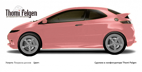 Honda Civic 3-door 2008-2010 покраска дисков TechArt Formula II цвет 