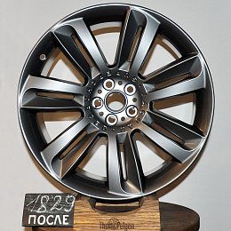 Порошковая покраска дисков R20 от Jaguar в тёмно-серый металлик