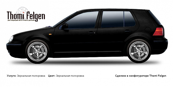 Volkswagen Golf IV 1997-2003 зеркальная полировка дисков TechArt Formula II