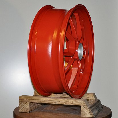 Порошковая покраска мото-дисков в RAL 6018 и RAL 3020