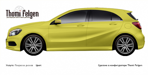 Mercedes A-Class 2013 покраска дисков A-Tech Schneider цвет 