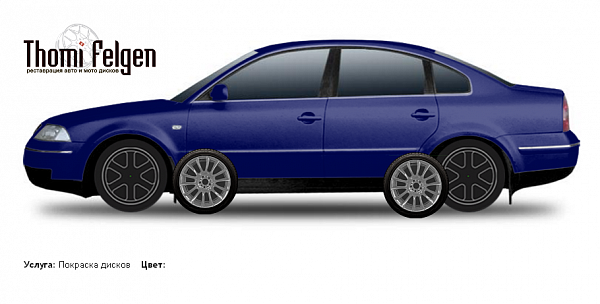 Volkswagen Passat 2001-2005 покраска дисков от BMW 7 серии цвет