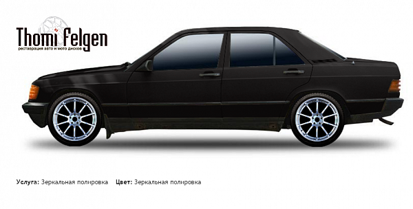 Mercedes C W201 1982-1993 зеркальная полировка дисков Advan