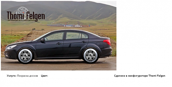 FAW Besturn покраска дисков MAE цвет