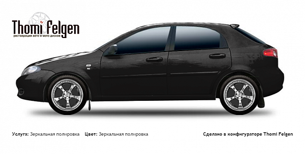 Chevrolet Lacetti F 2004-2010 зеркальная полировка дисков TechArt