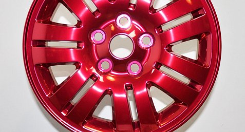 Порошковая покраска дисков Skoda R16 в красный кэнди