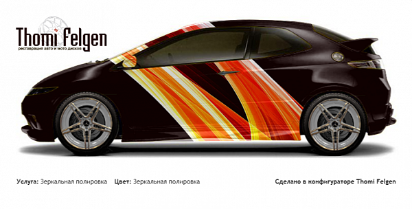 Honda Civic 3-door 2008-2010 зеркальная полировка дисков AMG