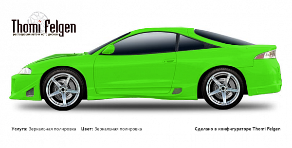 Mitsubishi Eclipse 1995-1999 зеркальная полировка дисков ADV1