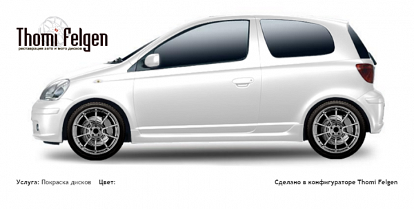 Toyota Yaris 1998-2004 покраска дисков Advan Racing цвет 