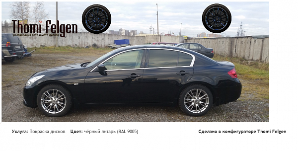 G25 покраска дисков от BMW 7 серии цвет чёрный янтарь (RAL 9005)