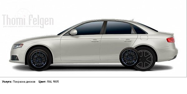 AUDI A4 2009-2013 на дисках  цвет RAL 9005