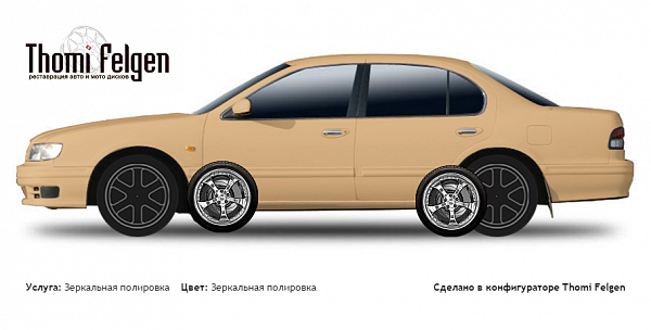 Nissan Maxima J32 1994-2000 зеркальная полировка дисков TechArt Formula II