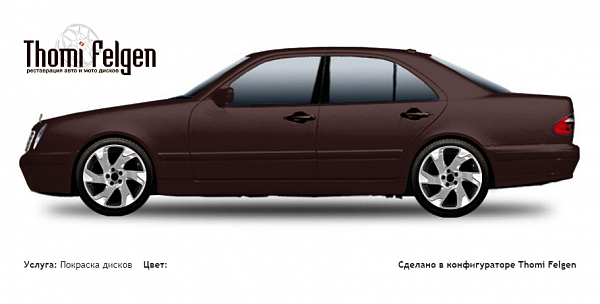 Mercedes E W210 1995-2002 комбинированная полировка с покраской дисков Volvo Ocean Race в цвет 