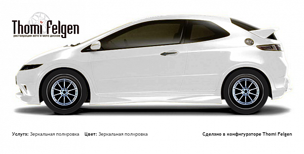Honda Civic 3-door 2008-2010 зеркальная полировка дисков Advan