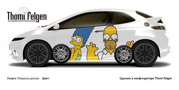 Honda Civic 3-door 2008-2010 покраска дисков A-Tech Schneider цвет 