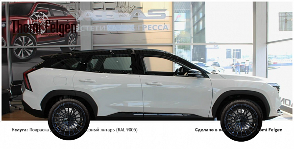 geely 1 покраска дисков Hamann Anniversary цвет чёрный янтарь (RAL 9005)