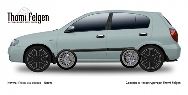 Nissan Almera 5 door 2001-2006 покраска дисков Hamann Anniversary цвет 