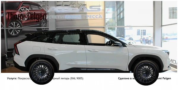 geely 1 покраска дисков Hamann Anniversary цвет чёрный янтарь (RAL 9005)