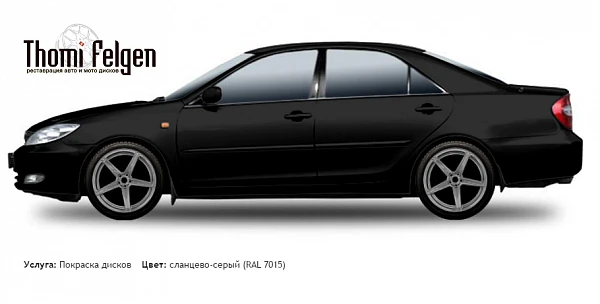 Toyota Camry 2001-2005 покраска дисков ADV1 цвет сланцево-серый (RAL 7015)