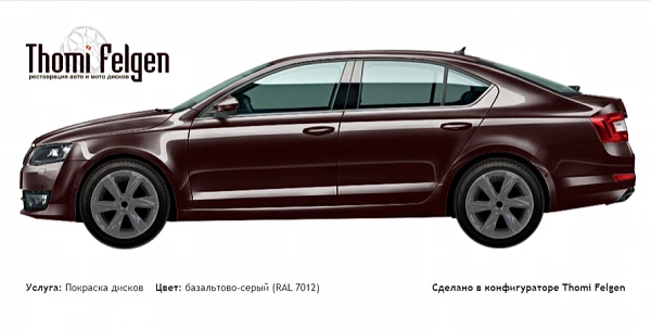 Scoda Octavia 2017 покраска дисков Infinity цвет базальтово-серый (RAL 7012)
