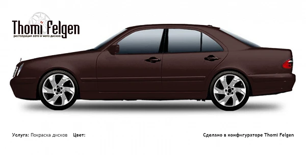 Mercedes E W210 1995-2002 комбинированная полировка с покраской дисков Volvo Ocean Race в цвет 