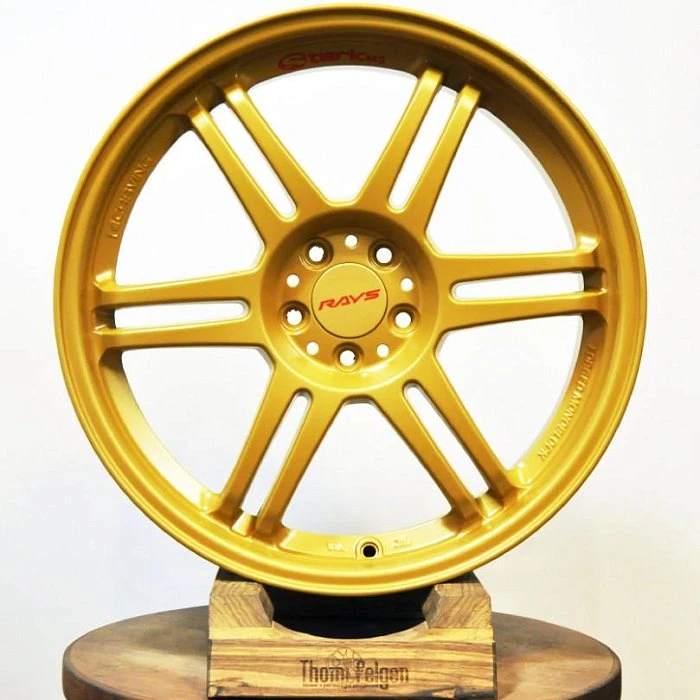 Покраска дисков RAYS R18 от Subaru Legacy в золотой мат