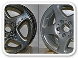 Диск Mercedes R16 порошковая покраска - цвет Бриллиант (до и после)
