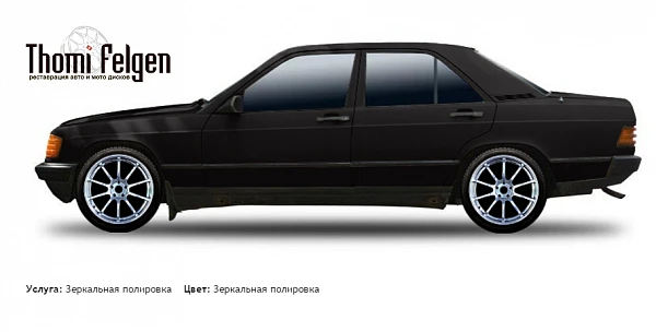 Mercedes C W201 1982-1993 зеркальная полировка дисков Advan