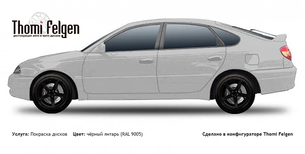Toyota Avensis F 1998-2002 покраска дисков ADV1 цвет чёрный янтарь (RAL 9005)