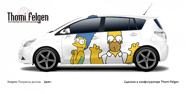 Toyota Corolla Verso 2010-2012 покраска дисков от BMW 7 серии цвет серое окно (RAL 7040)