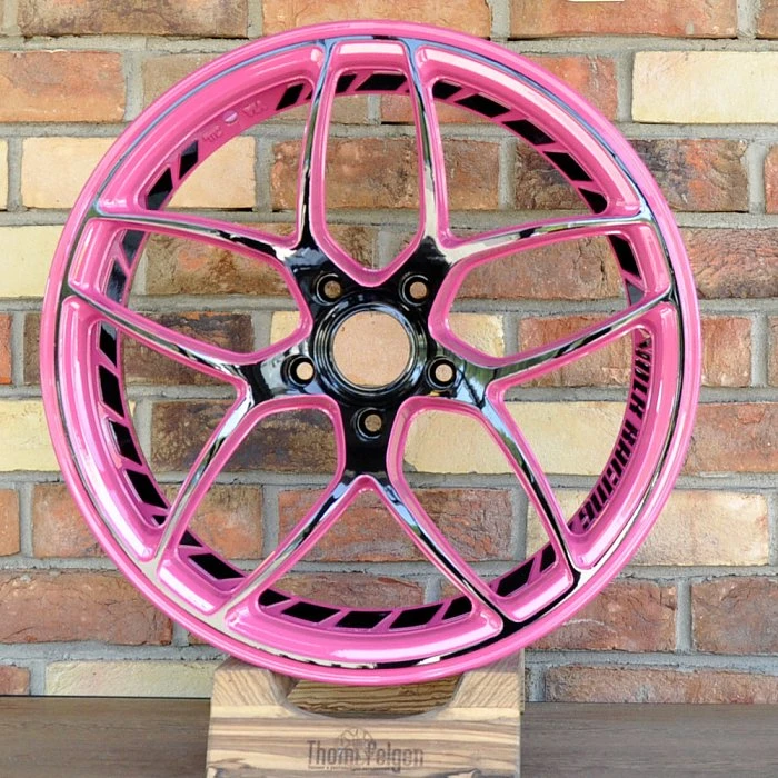 Покраска дисков Volk Racing в 2 цвета:  черный и RAL4006