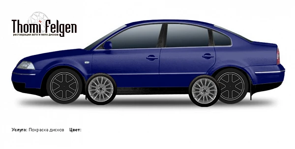 Volkswagen Passat 2001-2005 покраска дисков от BMW 7 серии цвет