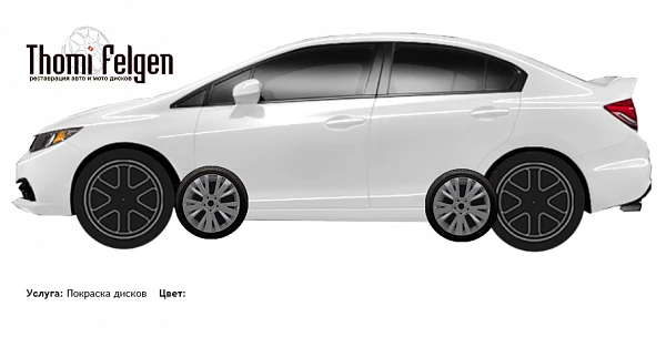 Honda Civic Sedan 2013 покраска дисков от цвет