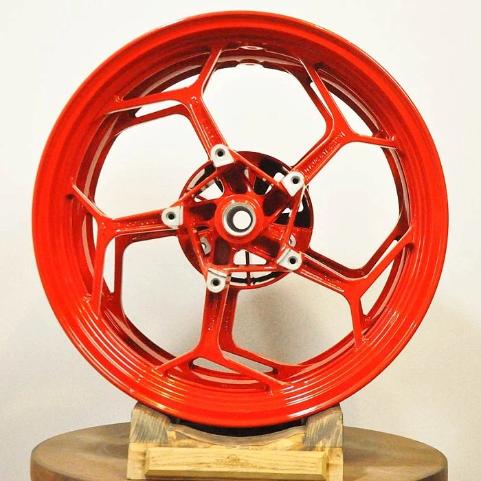 Покраска мотодисков Chemco R17 от Yamaha в красный (RAL 3002)