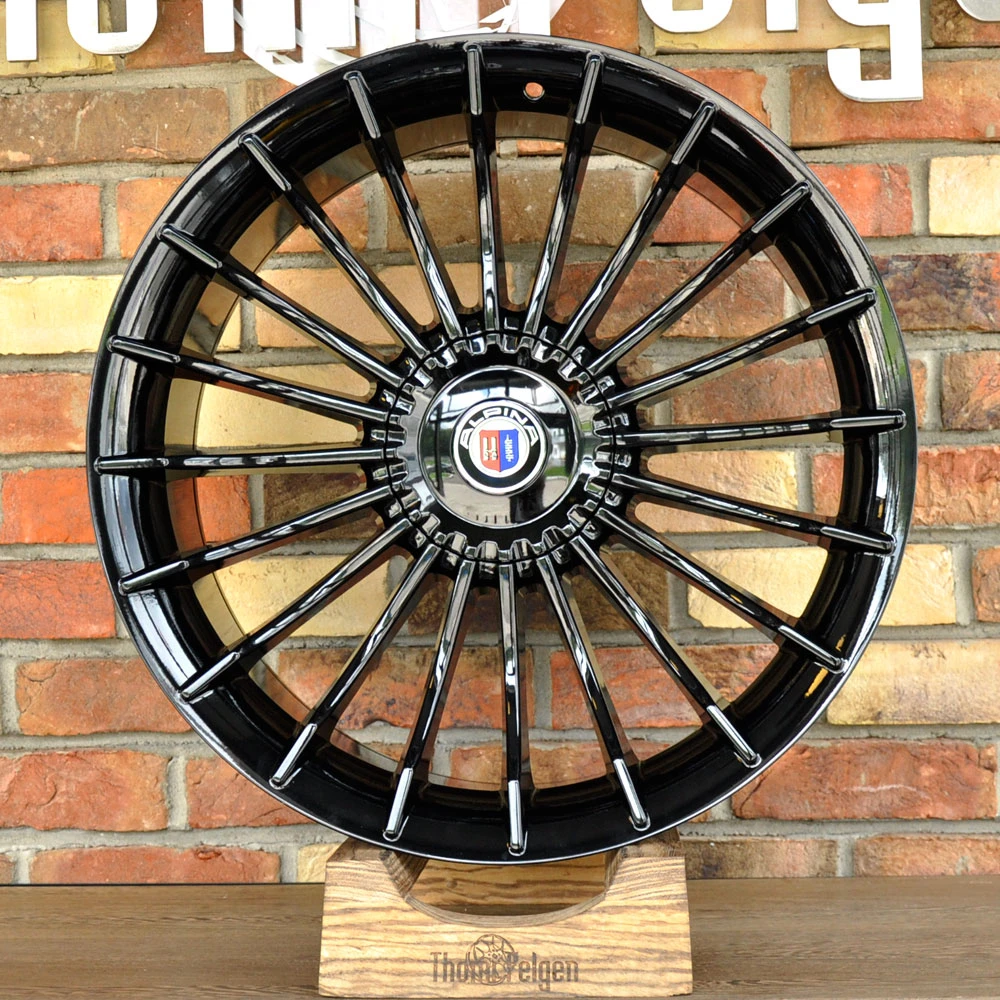 Покраска дисков Alpina R20 в черный глянец.