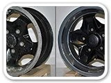 Полировка с частичной покраской диска Porsche - до и после