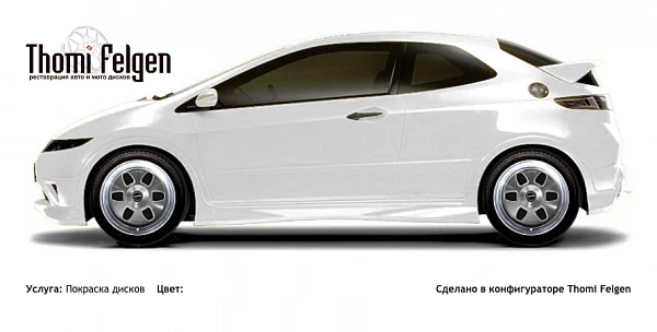 Honda Civic 3-door 2008-2010 комбинированная полировка с покраской дисков MAE в цвет 